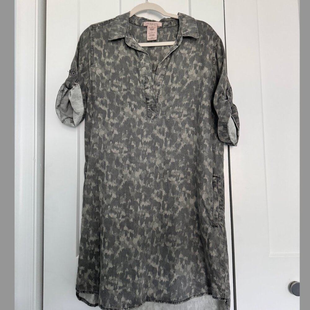 Darling Philosophy Green/ Camo Shirt Dress